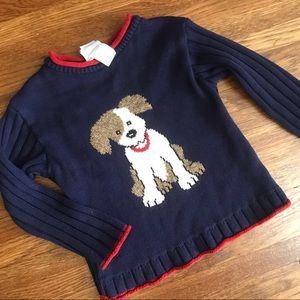 Plaid Moose girls sweater 4t dog puppy patriotic preppy